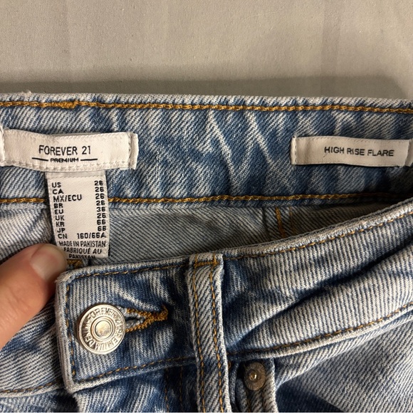 Forever 21 Light Blue Wide Leg Jeans - Picture 3 of 7